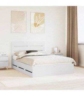 vidaXL Bed Frame with Drawer White 150 x 200 cm Engineer Wood — V0672008870
