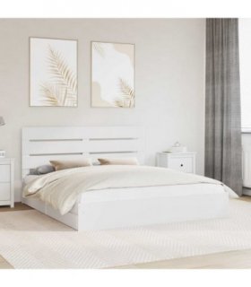 vidaXL Storage Bed with Headboard White 180 x 200 cm Engineered Wood — V0672008935