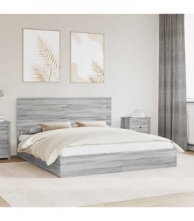 vidaXL Storage Bed Grey Sonoma 180 x 200 cm Engineered Wood — V0672008945
