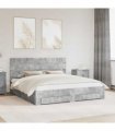 vidaXL Bed Frame Concrete Grey 200 x 200 cm Engineered Wood