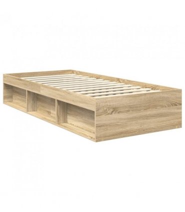 vidaXL Bed Frame with Headboard Sonoma 90 x 190 cm Solid Pine Wood — Colour: Sonoma oak — V0672009074