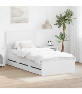 vidaXL Bed Frame with Drawer White 75 x 190 cm Engineered Wood