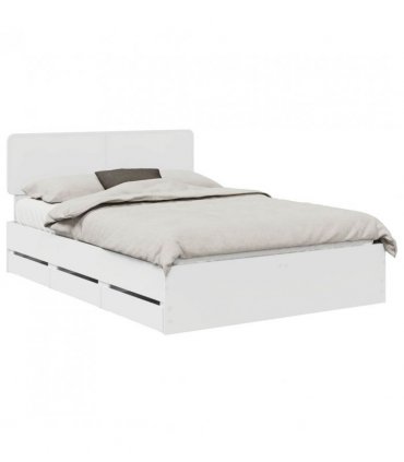 vidaXL Bed Frame with Drawer White 150 x 200 cm Engineered Wood