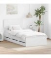 vidaXL Bed Frame with Drawer White 90 x 200 cm Engineered Wood — V0672009205