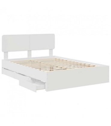 vidaXL Bed Frame with Drawer White 160 x 200 cm Engineered Wood — V0672009245