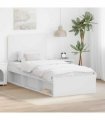 vidaXL Bed Frame with Headboard White 75 x 190 cm Solid Pine Wood — V0672009396