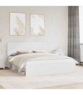 vidaXL Bed Frame with Headboard White 180 x 200 cm Solid Pine Wood — V0672009410