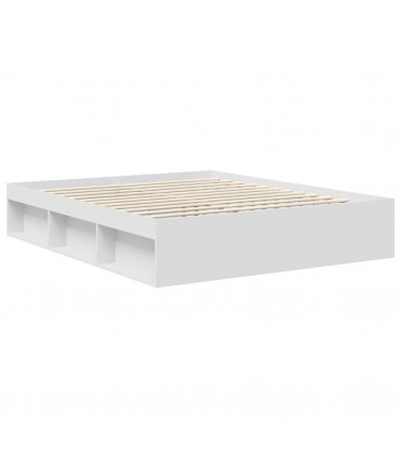 vidaXL Bed Frame with Headboard White 160 x 200 cm Solid Pine Wood — V0672009429