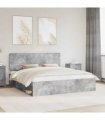 vidaXL Bed Frame with Headboard Concerte 180 x 200 cm Solid Pine Wood — Colour: Concrete grey — V0672009435