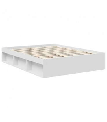 vidaXL Bed Frame with Headboard White 150 x 200 cm Solid Pine Wood — V0672009477