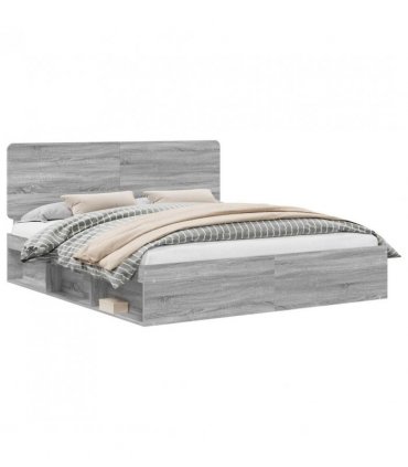 vidaXL Bed Frame Grey Sonoma 180 x 200 cm Solid Pine Wood — V0672009479