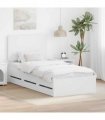 vidaXL Bed Frame with Drawer White 90 x 200 cm Engineer Wood — V0672009537