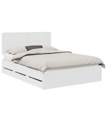 vidaXL Bed Frame with Drawer White 160 x 200 cm Engineer Wood — V0672009539