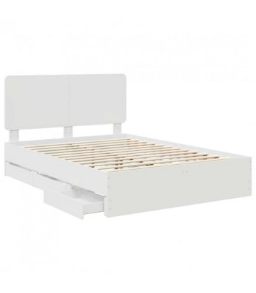 vidaXL Bed Frame with Drawer White 160 x 200 cm Engineer Wood — V0672009539