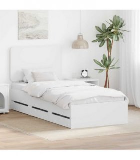 vidaXL Bed Frame with Drawer White 75 x 190 cm Engineer Wood — V0672009540