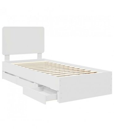 vidaXL Bed Frame with Drawer White 75 x 190 cm Engineer Wood — V0672009540
