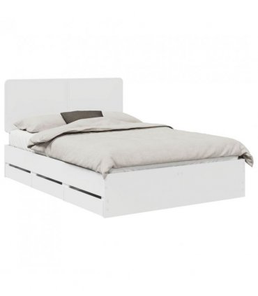 vidaXL Bed Frame with Drawer White 150 x 200 cm Engineer Wood — V0672009583