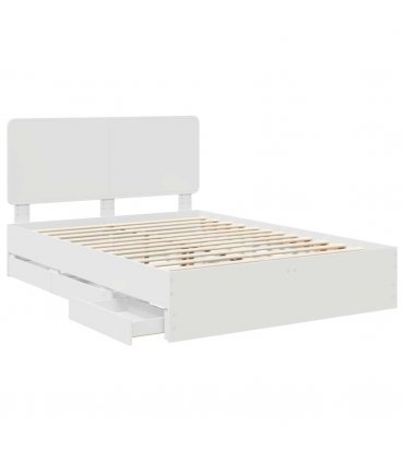 vidaXL Bed Frame with Drawer White 150 x 200 cm Engineer Wood — V0672009583
