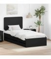 vidaXL Bed Frame with Drawer Black 100 x 200 cm Engineer Wood — V0672009584