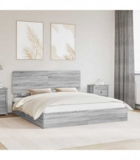 vidaXL Storage Bed Grey Sonoma 180 x 200 cm Engineered Wood — V0672009603