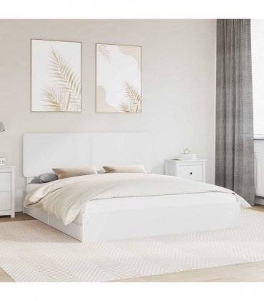 vidaXL Storage Bed with Headboard White 180 x 200 cm Engineered Wood — V0672009634