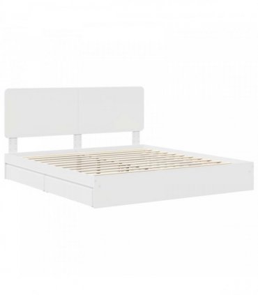 vidaXL Storage Bed with Headboard White 180 x 200 cm Engineered Wood — V0672009634