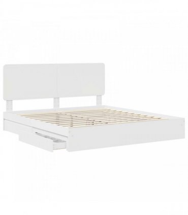 vidaXL Storage Bed with Headboard White 180 x 200 cm Engineered Wood — V0672009634