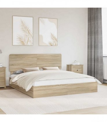 vidaXL Storage Bed with Drawer Sonoma Oak 180 x 200 cm Engineered Wood — V0672009645