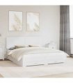 vidaXL Bed Frame with Headboard White 180 x 200 cm Engineered Wood — V0672009651