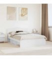 vidaXL Bed Frame with Headboard White 160 x 200 cm Solid Pine Wood — V0672009797