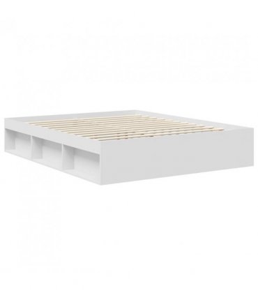 vidaXL Bed Frame with Headboard White 160 x 200 cm Solid Pine Wood — V0672009797