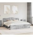 vidaXL Bed Frame with Headboard Concerte 180 x 200 cm Solid Pine Wood — Colour: Concrete grey — V0672009809