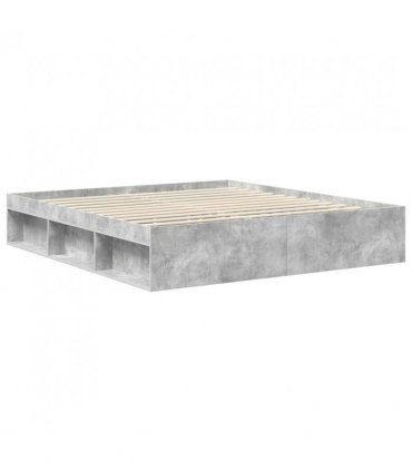 vidaXL Bed Frame with Headboard Concerte 180 x 200 cm Solid Pine Wood — Colour: Concrete grey — V0672009809