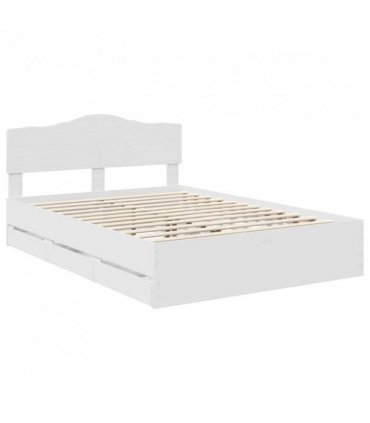 vidaXL Bed Frame with Drawer White 160 x 200 cm Engineer Wood — V0672009867