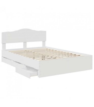 vidaXL Bed Frame with Drawer White 160 x 200 cm Engineer Wood — V0672009867
