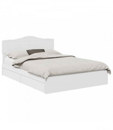 vidaXL Storage Bed with Headboard White 140 x 190 cm Engineered Wood — V0672009922