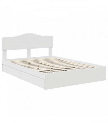 vidaXL Storage Bed with Headboard White 140 x 190 cm Engineered Wood — V0672009922
