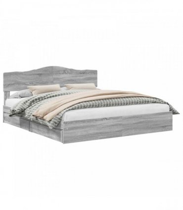 vidaXL Storage Bed Grey Sonoma 180 x 200 cm Engineered Wood — V0672009924