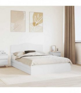 vidaXL Storage Bed with Headboard White 140 x 200 cm Engineered Wood — V0672009933