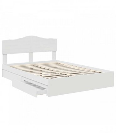 vidaXL Storage Bed with Headboard White 140 x 200 cm Engineered Wood — V0672009933