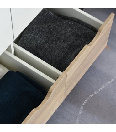 Particle Board 2-Drawer Wardrobe White/Oak