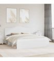 vidaXL Bed Frame with Headboard White 180 x 200 cm Solid Pine Wood — V0672010057