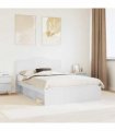 vidaXL Bed Frame with Headboard White 150 x 200 cm Solid Pine Wood — V0672010062