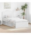 vidaXL Bed Frame with Headboard White 90 x 200 cm Solid Pine Wood — V0672010077