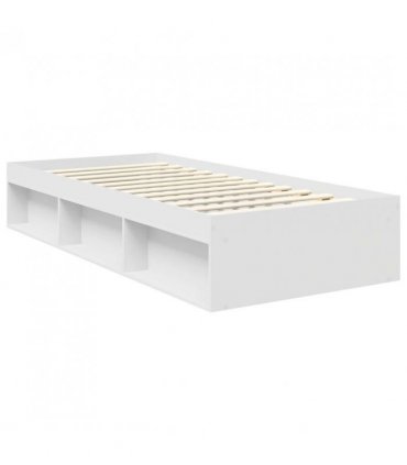 vidaXL Bed Frame with Headboard White 90 x 200 cm Solid Pine Wood — V0672010077