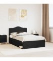 vidaXL Bed Frame with Headboard Black 120 x 200 cm Solid Pine Wood — V0672010140