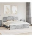 vidaXL Bed Frame with Headboard Concerte 180 x 200 cm Solid Pine Wood — Colour: Concrete grey — V0672010146