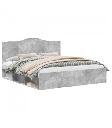 vidaXL Bed Frame with Headboard Concerte 180 x 200 cm Solid Pine Wood — Colour: Concrete grey — V0672010146