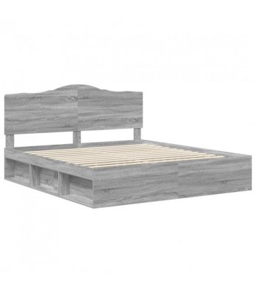 vidaXL Bed Frame Grey Sonoma 180 x 200 cm Solid Pine Wood — V0672010154