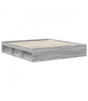 vidaXL Bed Frame Grey Sonoma 180 x 200 cm Solid Pine Wood — V0672010154
